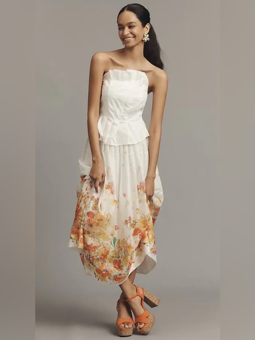 ANTHROPOLOGIE 💟 Derek Lam 10 Crosby alexia organza pleated maxi skirt